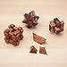 Bits and Pieces – Value Set of Four Wooden Brain Teaser Puzzles – Classic Designed Mini Wood 3D Brainteaser Dark Wood Stained – Puzzle & Fun Gifts for Adults and Children