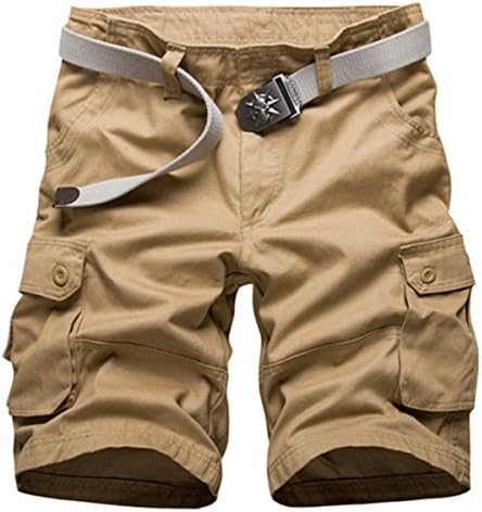 ICOOLYI Men's Classic Fit Shorts Casual Short Pants (XX-Large, Khaki)
