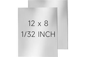 YLJNGUS 304 Stainless Steel Sheet - 2PCS 12" X 8" X 1/32" Thin Stainless Steel Plate 1/32 Inch Thickness with Protective Film Metal Sheets Shim Stock for Kitchen DIY Crafting (305 x 203 x 0.76 mm)