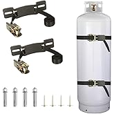 Propane Tank Holder ，Cylinder Wall Mounted Brackets, Ratchet Straps（6.6ft ）, Steel Gas Cylinder Holder, Heavy Duty Gas Cylind