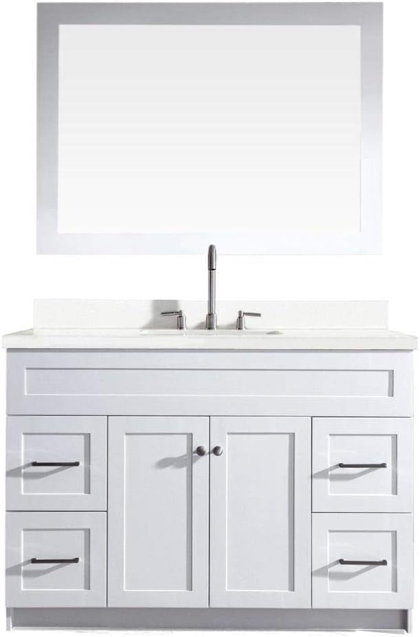 Ariel Bathroom Vanity Hamlet 49" Inch Single Sink Vanity Set in White