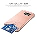 Samsung Galaxy S7 Case, Raydem Galaxy S7 Shockproof Case with Card Slot Holder and Built-in Kickstand,Wire Drawing Cover Design (Rose Gold, S7)