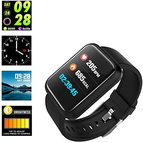 Fitness Tracker and Heart Rate Monitor Blood Pressure,Waterproof Smartwatch Men sport running Calorie Counter for iOS Android Smartphones