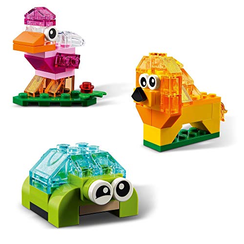 LEGO 11013 Classic Kreativ-Bauset mit durchsichtigen Steinen, mit Löwe, Vogel und Schildkröte, Konstruktionsspielzeug aus Bausteinen ab 4 Jahren – Bild 6
