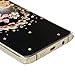 Mavis's Diary Galaxy Note 5 Case 3D Handmade Bling Crystal Lovely Butterfly Special Fashion Champagne Rose Pattern with Shiny Sparkle Diamond Hard Cover Clear Case for Samsung Galaxy Note 5 N9200