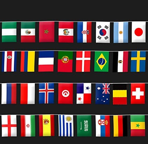 SMYLLS 2018 FIFA World Cup Flags,Russia Soccer Football Flag,32 Country Flag Bunting for Bar Party,Fans,Sport Clubs Decorations