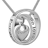 Eternally Loved No Longer by My Side,Forever in My Heart Carved Locket Cremation Urn Necklace for mom & dad (Grandma)