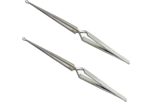 JUNLIXN 2PCS Lock Pinning Cross Locking Tweezers,Stainless Steel Wire and Rod Holding Self-Locking Tweezers Locksmith Tool fo