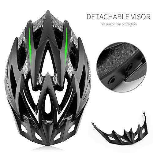 Adult Bike Helmet with Rechargeable USB Rear Light, Adjustable Mountain