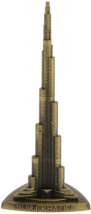 DDTOP7 Inch Tall Dubai Burj Khalifa Tower Statue Architecture Bronze Model,Dubai Burj Khalifa Tower Building,Dubai Tower, Bis Burj Khalifa Kits Bedroom Tabletop Souvenir Retro Model
