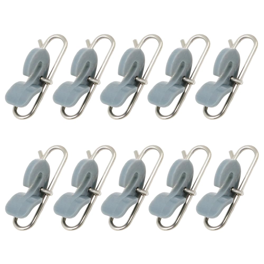 PMTFUMY 10-Pack Stainless Steel Fishing Tackle Impact Clips ，Fishing Impact Clips ，Stainless Steel Bait Clips， Ideal for Freshwater & Saltwater Sea Fishing