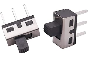 WOWOONE 20 Pcs 5mm High Knob Vertical Slide Switch 3 Pin 2 Position 1P2T SPDT Panel (Pack of 20) CYT1107
