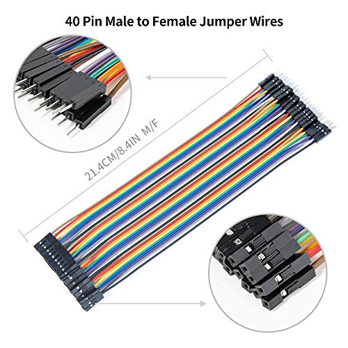 image for RexQualis [120 PCS] Jumper Wires 40pin Male to Female, 40pin Female to
