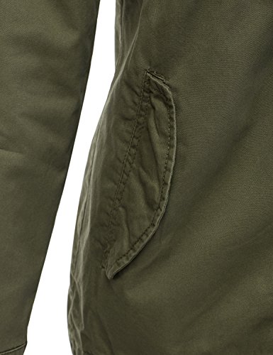 DRESSIS Women's Lightweight Military Anorak Hooded Jacket OLIVE S - Thumbnail 4