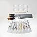 17 Piece Acrylic Paint Kit - w/ 7 Paint Brushes, 8 Acrylic Paint Colors, Palette, and Travel Bag 4-in-1