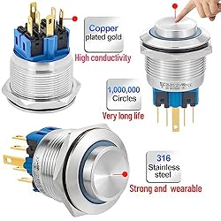 UL Certification 25MM Momentary Push Button Switch