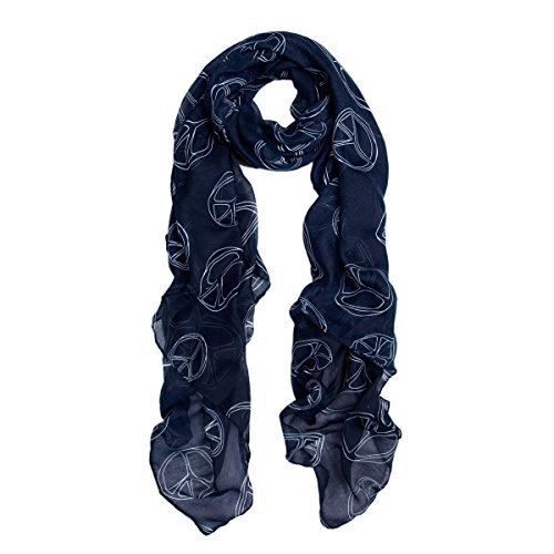 Premium Trendy Soft Large Peace Scarf, Navy