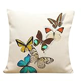 GBSELL Pillow Cover Pretty Butterfly Pillow Case Sofa Throw Cushion Cover Party Home Decor (E)