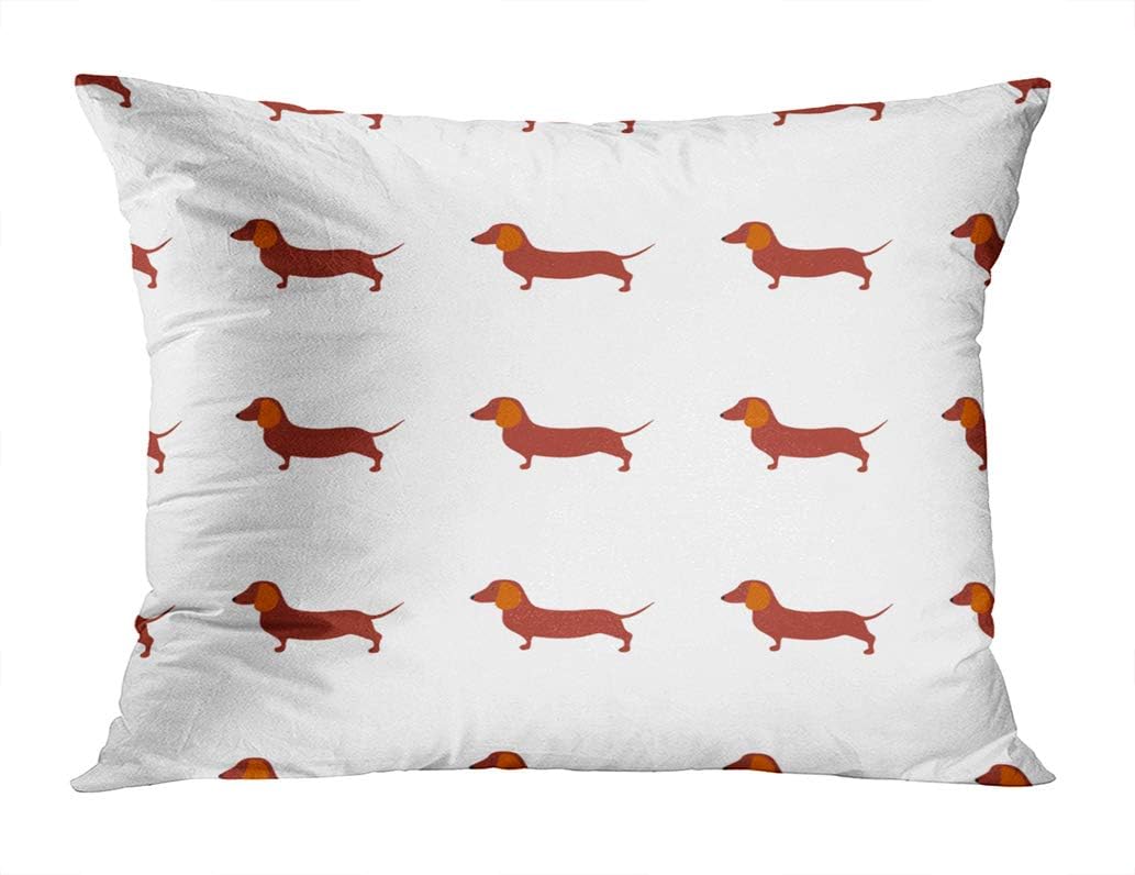 Eaiizer Throw Pillow Cover Cute Dachshound Dogs Dog Wiener Soft Polyester Pillowcase Cushion Case Home Decoration for Bedroom Sofa Chair Car 16x16 Inches