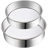 2 Pack Flour Sifter,Stainless Steel Fine Mesh Strainers Flour Sieve,60 Mesh Round Sifter for Baking Cake Bread (6-Inch and 8-