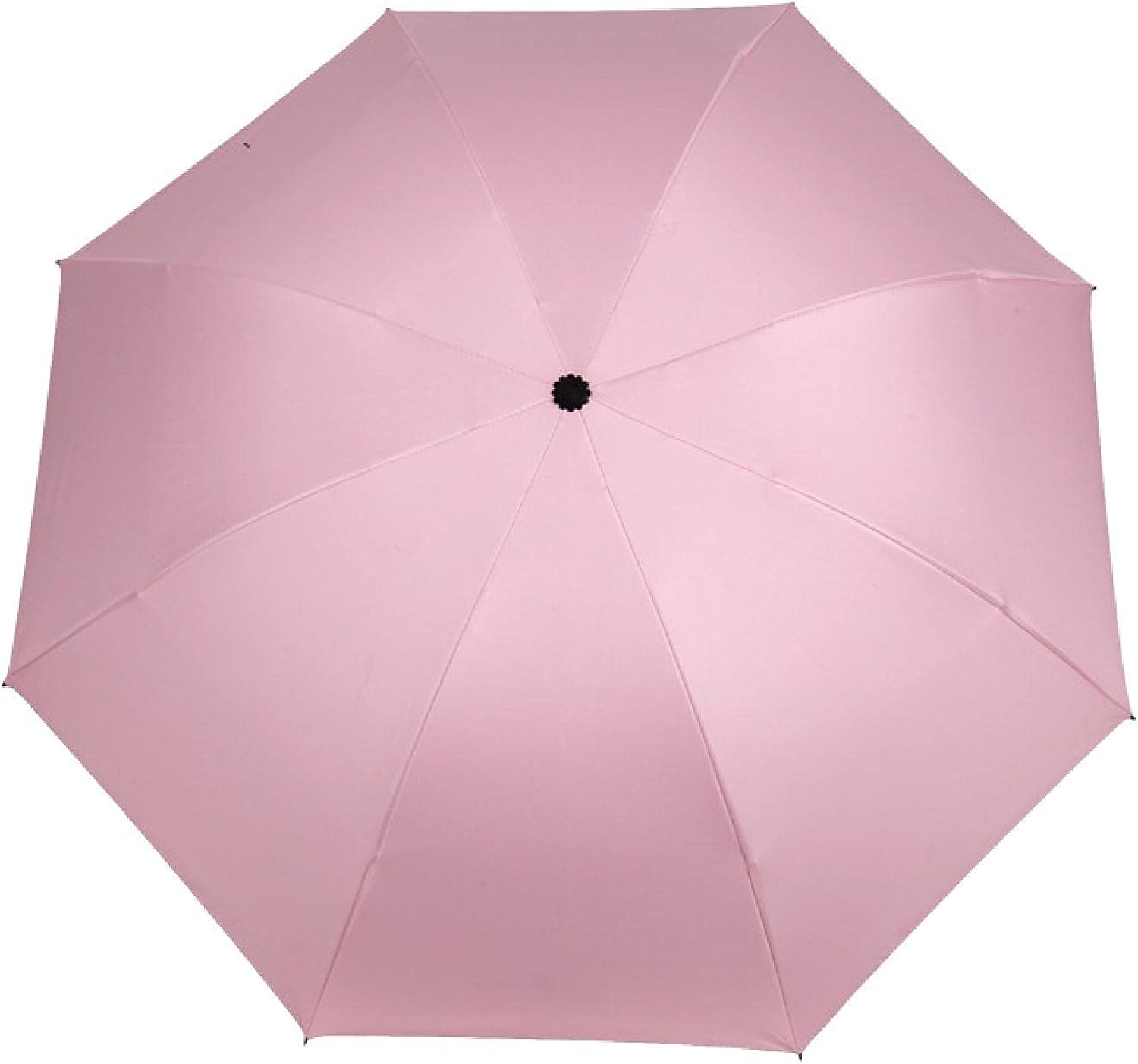 Pure Color Black Plastic Sunscreen ThreeFold Umbrella Manual Umbrella