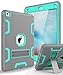 TOPSKY iPad 9.7 Case - 2017/2018, Three-Layer Shockproof Armor Defender for Apple iPad 6th/5th Generation, Grey Green