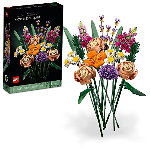 LEGO Icons Flower Bouquet Building Set - Artificial Flowers with Roses, Mother's Day Decoration, Botanical Collection and Table Art for Adults, Gift for Mother's Day, 10280