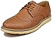 Kunsto Men's Leather Brogue Oxford Dress Shoes Lace Up