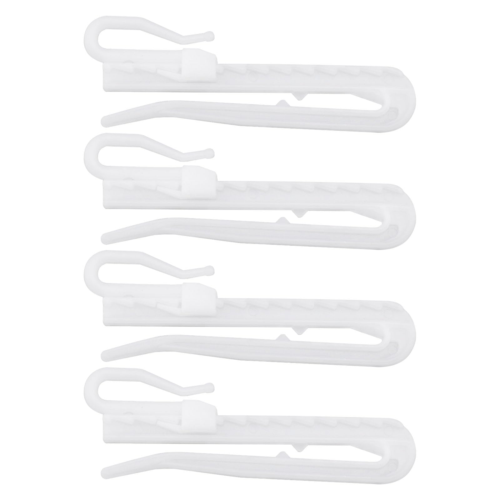 eMagTech 100PCS 70mm Curtains Hooks Adjustment Deep Pinch Pleat Hooks Plastic Locking Curtain Tape Clips Hanger for Shower Door Window Curtains White