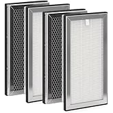 Replacement Parts Ture Hepa Filter and Activated Carbon Filter Compatible with Medify MA-15 Series Air Purifier, Pre-Filters 4-Pack