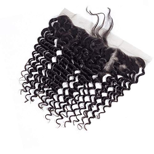 Forawme-Unprocessed-Brazilian-Deep-Wave-Hair-Full-Lace-Frontals-Human-Hair-14-Inch-130-1B-Ear-To-Ear-Pre-Plucked-Lace-Frontal-Closure-With-Baby-Hair-13X4-Hair-Pieces