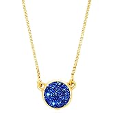 Natural Titanium Window Druzy 18k Gold Vermeil Necklace 16"