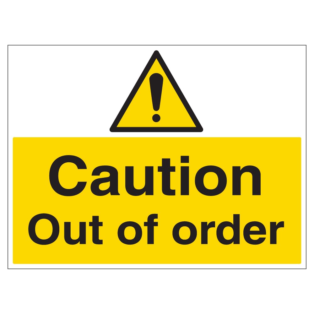 V Safety Caution Out Of Order - Correx® 600 x 450 mm Safety Sign