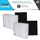Home Revolution 2 Replacement HEPA + Carbon Filters, Fits Idylis IAP-10-125, IAP-10-150 air purifier and part no. IAF-H-100B