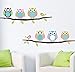 Beautiful Wall Decals Stickers Paper Removable Home Living Dinning Room Bedroom Kitchen Decoration Art Murals DIY Stick Girls Boys Kids Nursery Baby Room Playroom Decorating (Lovely Owls)