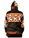 Grateful Dead Alpaca Style Zip Up Hooded Sweater Jacket Dancing Bears Orange Medium
