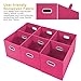 MaidMAX Storage Bins 12x12x12, for Home Organization and Storage, Toy Storage Cube, Closet Organizers and Storage, with Dual Plastic Handles, Fuchsia, Set of 6