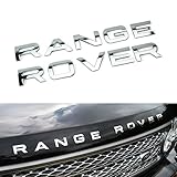 Chrome Silver Finish Hood/Tailgate 3D Letter Stickers For Range Rover, Range Rover Sport, Evoque, etc, 3D Alloy Metal 10-Letter Set