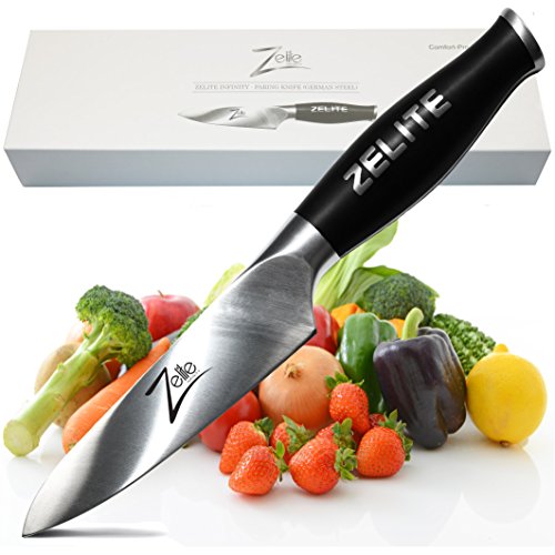 Zelite Infinity Paring Knife 4 Inch - Comfort-Pro Series - German High Carbon Stainless Steel - Razor Sharp, Super Comfortable