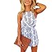 Sunm Boutique Floral Romper Strap Backless Romper Jumpsuit Short Beach Rompers Playsuit Print Jumpsuit(S)