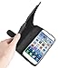 INSTEN Wallet Leather Case with ID/Credit Card Slots and Flip Cover for Apple iPhone 6 - Retail Packaging - Black