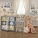 Lolli Living 4-Piece Baby Bedding Crib Set with Woods Pattern. Complete Set with Quilt, 2 Fitted Sheets, and Bed Skirt (Yellow and Blue). (161034)
