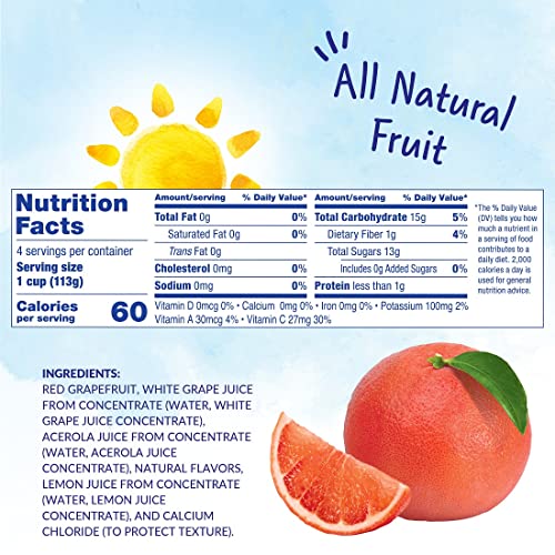 Dole Fruit Bowls Red Grapefruit Sunrise in 100 Juice, Gluten Free