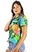 KING KAMEHA Women's Summer-Party-Blouses-Shirts Short-Sleeve, Pineapple, Turquoise, M
