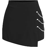 CIDER High Waist Solid Skort with Chain Curve & Plus