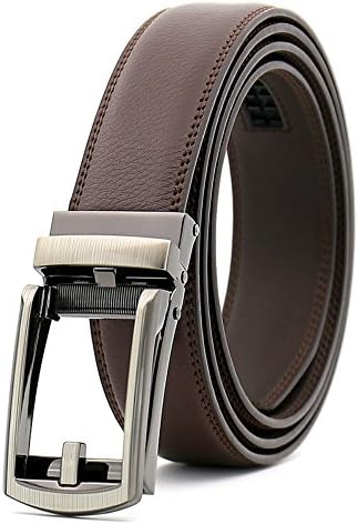 Men's Leather Ratchet Belt with Automatic Click Buckle Comfort Belts Perfect For Men (sty-8)