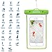 WAPAG TPU Waterproof Dry Bag Pouch, Fluorescence Case for iPhone 7 6 Plus 6S 5SE, Samsung Galaxy s7 Edge, HTC 10 LG G5, Huawei P9, Water Snow Dirtproof for Surfing Diving Skiing Snowboard IPX8 (Green)