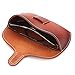ZLYC Unisex Handmade Vegetable Tanned Leather Hard Eyeglass Case Sunglasses Holder (Brown, Slip-in slip-out closure)