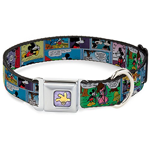 Buckle-Down DC-WDY059-L DYAP Mickey's Glove Purple Rays Full Color Dog Collar, Large/15-26"