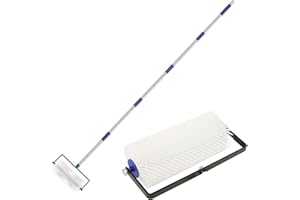 ISIVOVE Spiked Roller for Self Leveling,9” Self Leveling Spiked Roller with Extended Adjustable Handle (34-77in) Ideal for Eliminating Bubbles in Concrete, Epoxy, and a Must - Have Tool for Cement,Paint Jobs